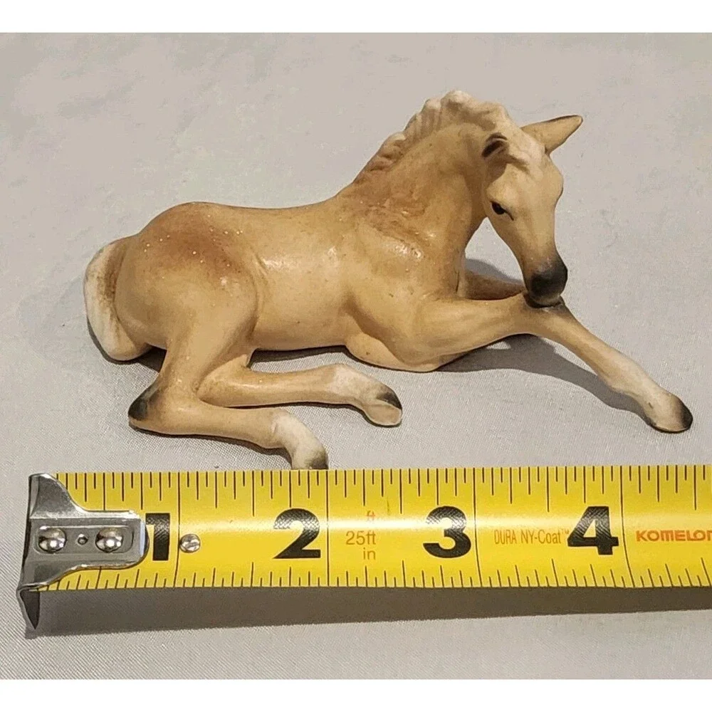 Set Of 3 Vintage Lefton Porcelain Palomino Horse Figurines 80520